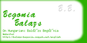 begonia balazs business card
